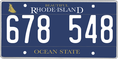 RI license plate 678548