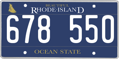 RI license plate 678550