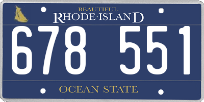 RI license plate 678551