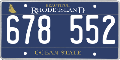 RI license plate 678552