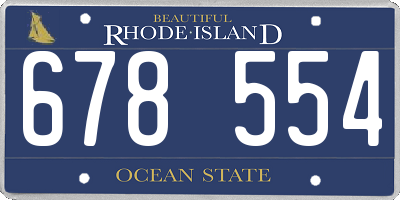 RI license plate 678554