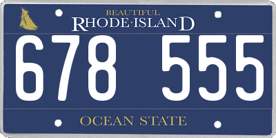 RI license plate 678555