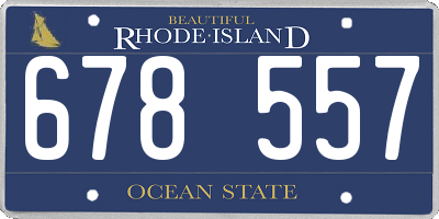 RI license plate 678557