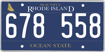 RI license plate 678558