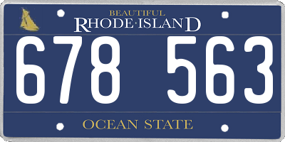 RI license plate 678563