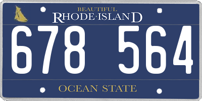 RI license plate 678564