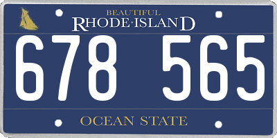 RI license plate 678565