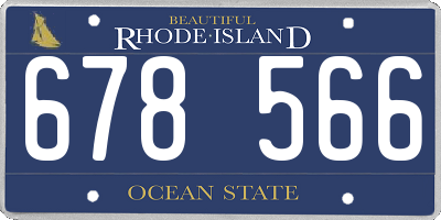 RI license plate 678566