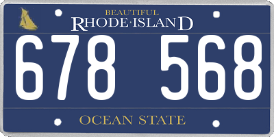 RI license plate 678568