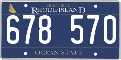 RI license plate 678570