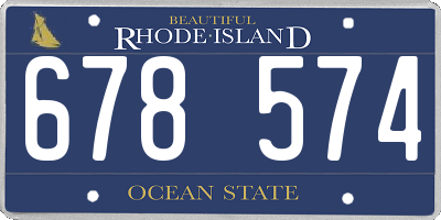 RI license plate 678574