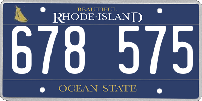 RI license plate 678575