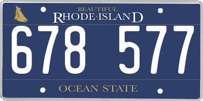 RI license plate 678577