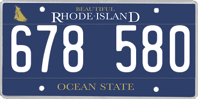 RI license plate 678580