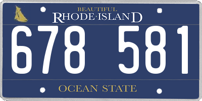 RI license plate 678581