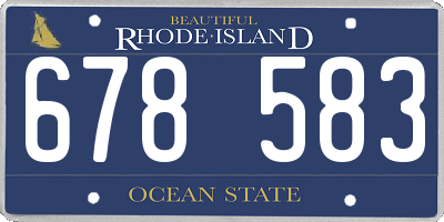 RI license plate 678583
