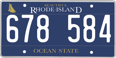 RI license plate 678584