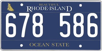 RI license plate 678586