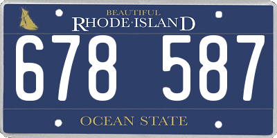 RI license plate 678587