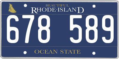 RI license plate 678589