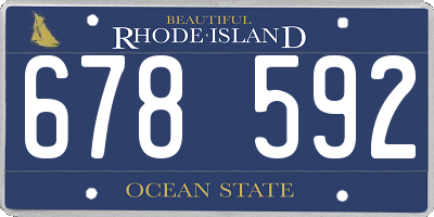 RI license plate 678592