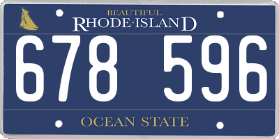 RI license plate 678596
