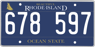 RI license plate 678597