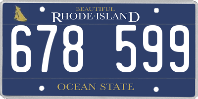 RI license plate 678599