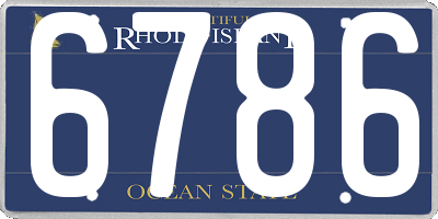 RI license plate 6786