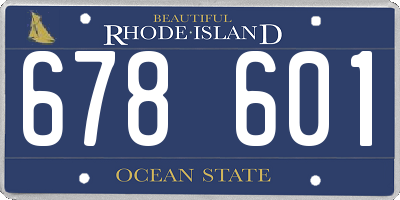 RI license plate 678601