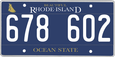 RI license plate 678602