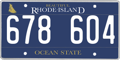RI license plate 678604