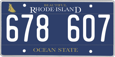 RI license plate 678607