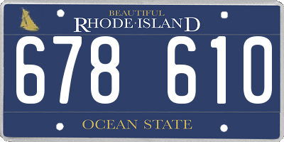 RI license plate 678610