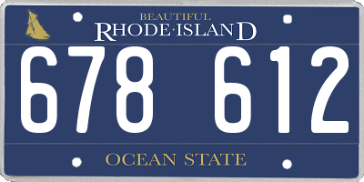 RI license plate 678612
