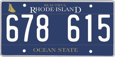 RI license plate 678615