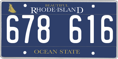 RI license plate 678616