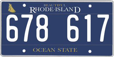 RI license plate 678617