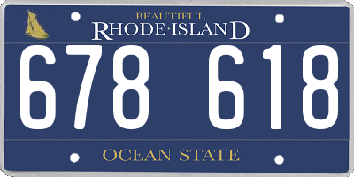 RI license plate 678618