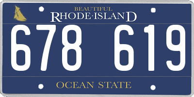 RI license plate 678619