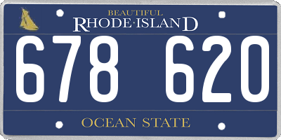RI license plate 678620