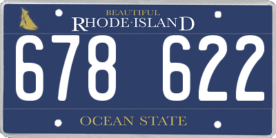 RI license plate 678622