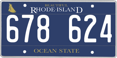 RI license plate 678624
