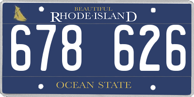 RI license plate 678626