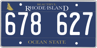 RI license plate 678627