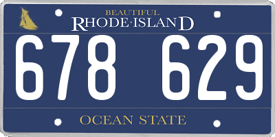 RI license plate 678629
