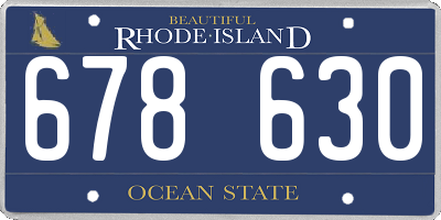 RI license plate 678630