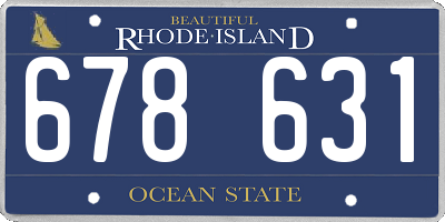 RI license plate 678631