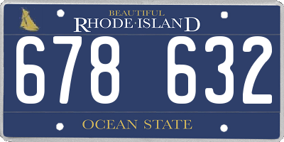 RI license plate 678632