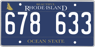 RI license plate 678633